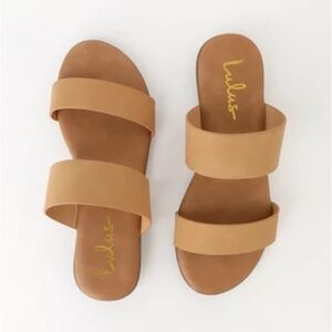 Lulus Oona Natural Slide Sandals Size 9